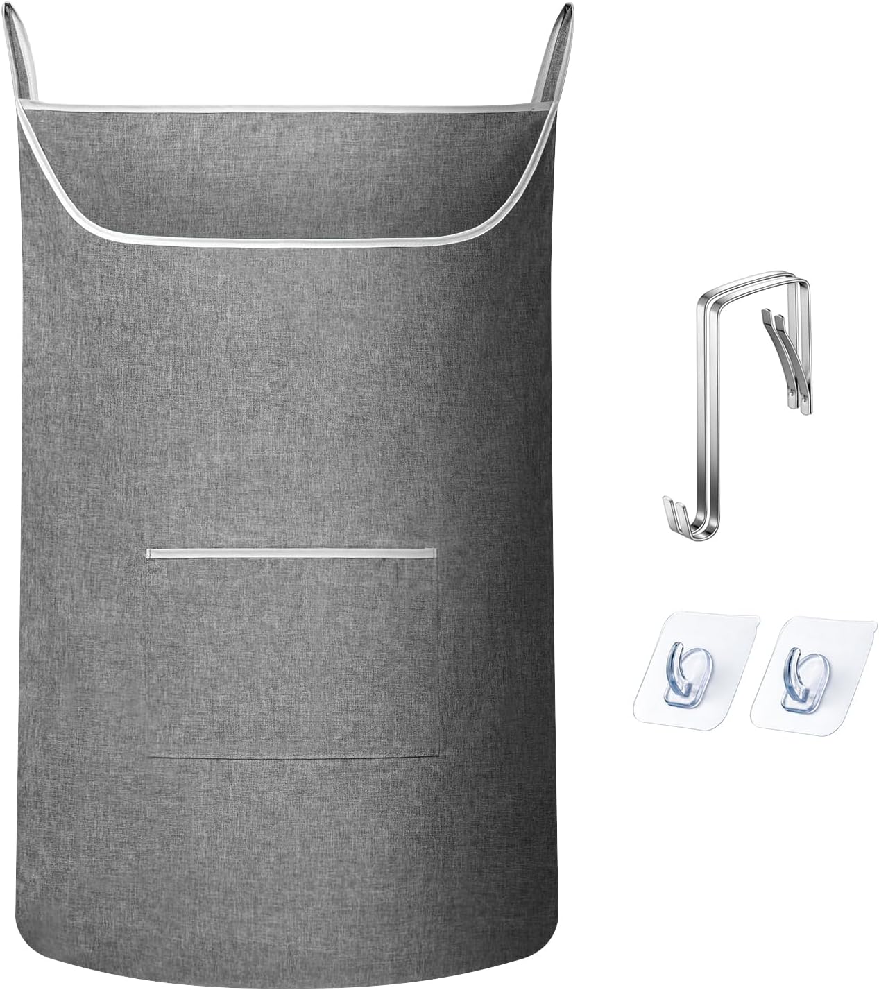 X-Large Hanging Laundry Hamper Bag, Door Hanging Hamper with Front Pocket Dirty Clothes Hanging