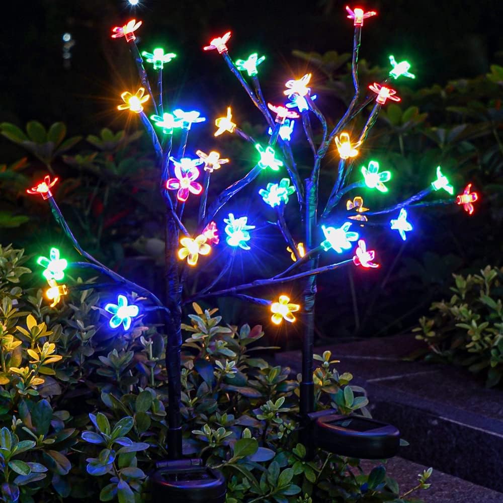 Solar Garden Lights Garden Decor, Solar Flowers Outdoor Decorative,2Pack 40LED Fairy Lights Outdoor