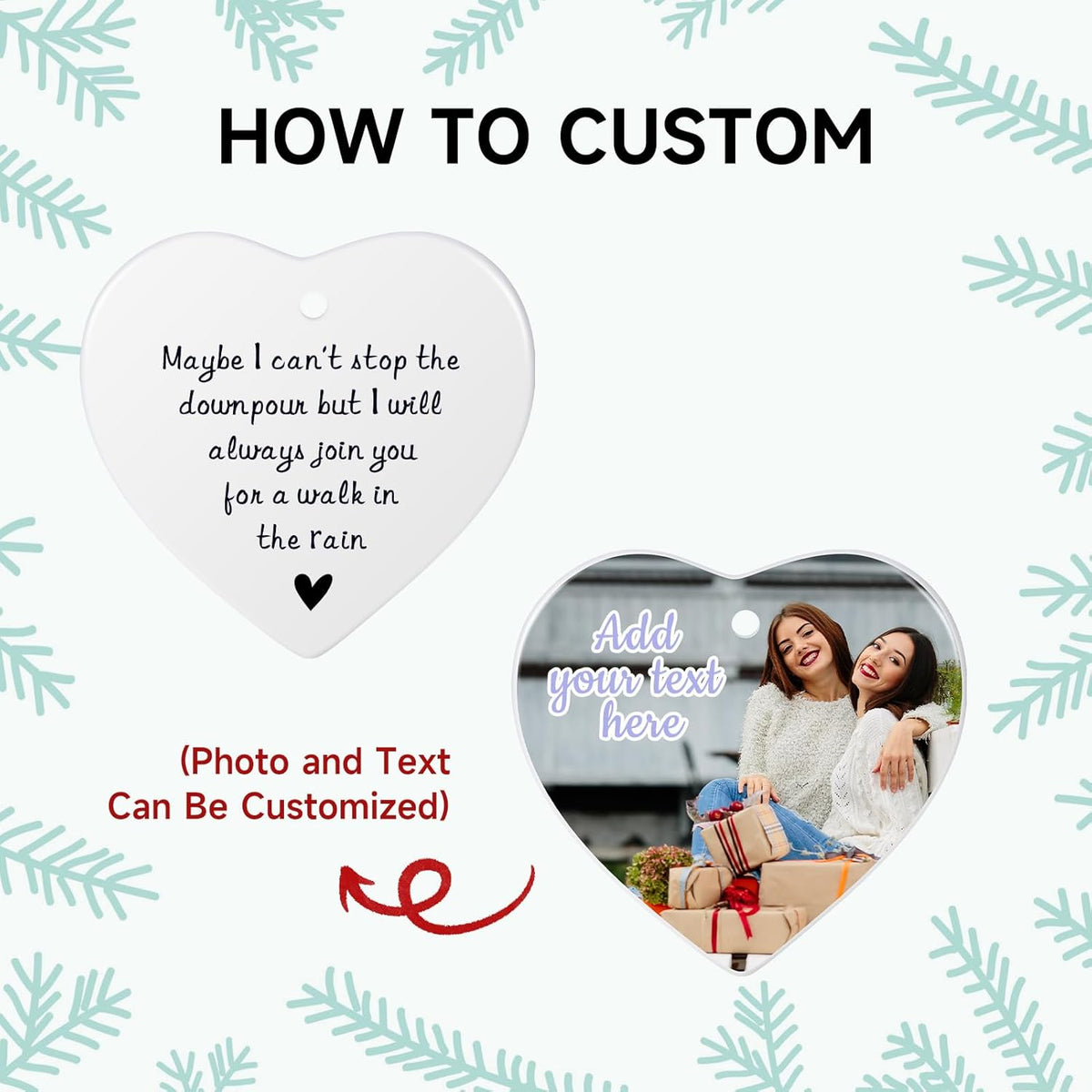 Personalized Maybe I Can't Stop The Downpour Ornament, Friendship Gifts for Women Best Friend