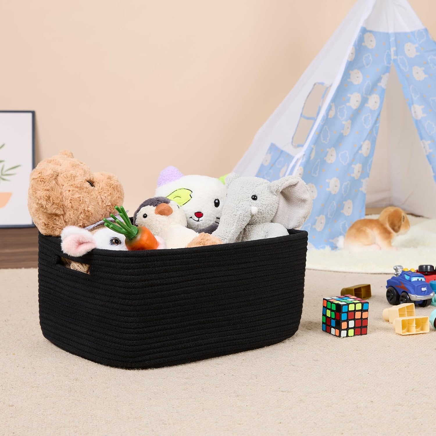 Large Storage Baskets for Shelves, Closet Organizers Bins for Clothes Blanket Towels, Baby Nursery