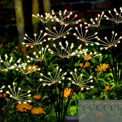 Kwaiffeo Solar Garden Lights Outdoor: Waterproof 2 Modes Twinkling Fireworks Light, Solar Lights
