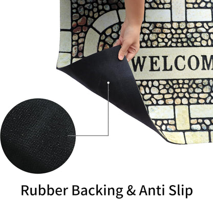 Door Mat Welcome Mat, Heavy Duty Door Mat 23.6 x 35.4 Inch Front Door Mat Rug Doormat for Outdoor