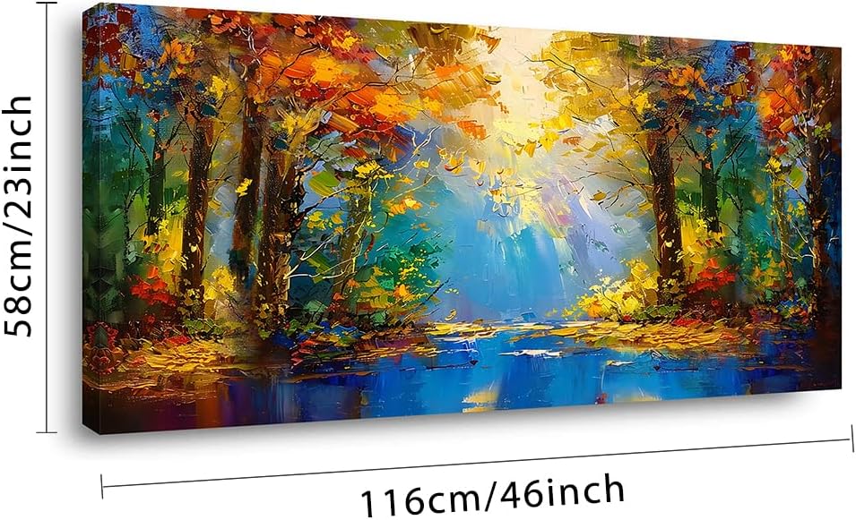 LASMOND Beautiful Colorful Forest Scenery Landscape Wall Art Decor Artwork for Bedroom Living Room