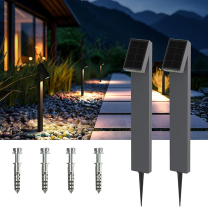 Solar Pathway Lights, Dimmable Metal Solar Landscape Path Lights IP65, 3000K Solars Walkway Light