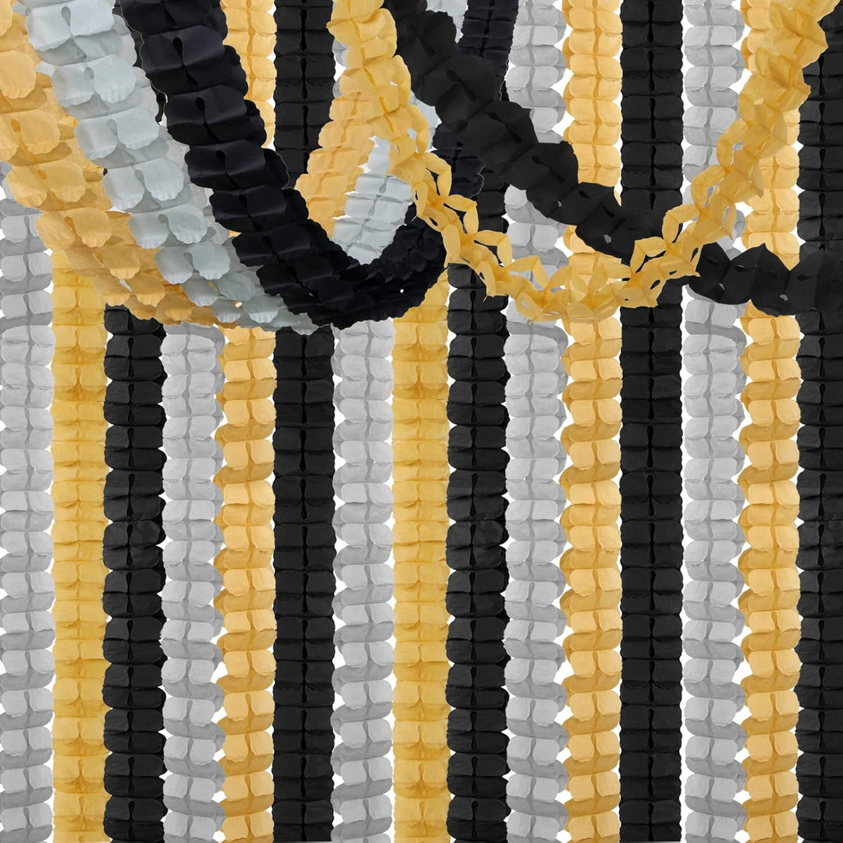 Black-Gold Silver Party-Decorations Streamers Garland - 157Ft Graduation Four-Leaf Clover Hanging