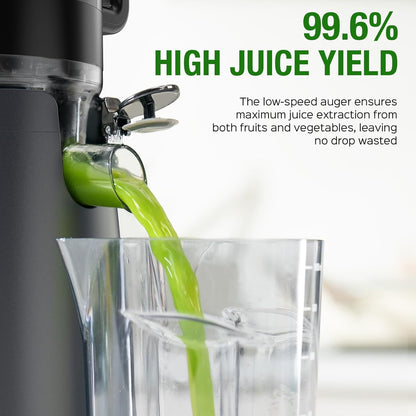 Juicer Machines, TUUMIIST Cold Press Juicer with 5.3" Extra Large Feed Chute Fit Whole Fruits &