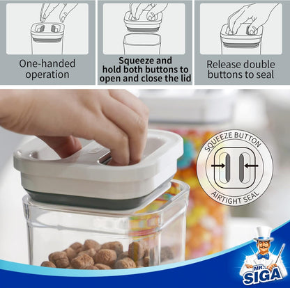 MR.SIGA 8 Piece Airtight Food Storage Container Set, BPA Free Kitchen Pantry Organization