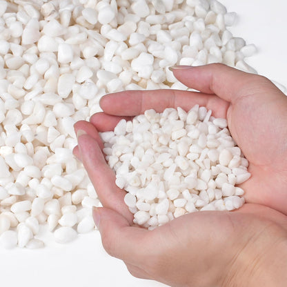 5 lbs White Aquarium Gravel, 1/5 Inch White Rocks for Plants, Small Pebbles for Vases, Succulents