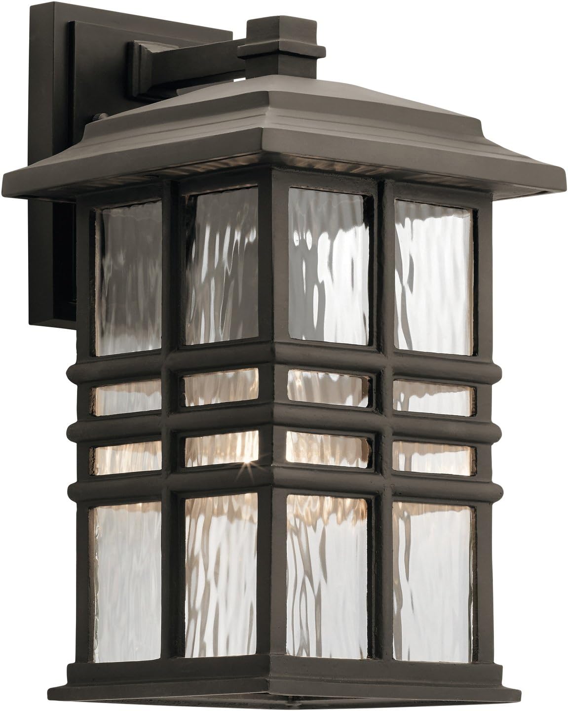 Kichler Beacon Square 14.25" Outdoor Wall Light in Olde Bronze®, 1-Light Exterior Wall Sconce with