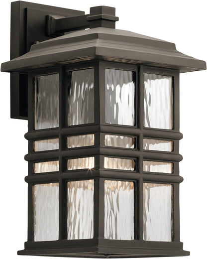 Kichler Beacon Square 14.25" Outdoor Wall Light in Olde Bronze®, 1-Light Exterior Wall Sconce with