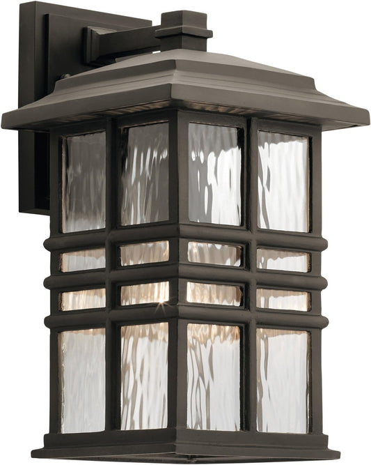 Kichler Beacon Square 14.25" Outdoor Wall Light in Olde Bronze®, 1-Light Exterior Wall Sconce with