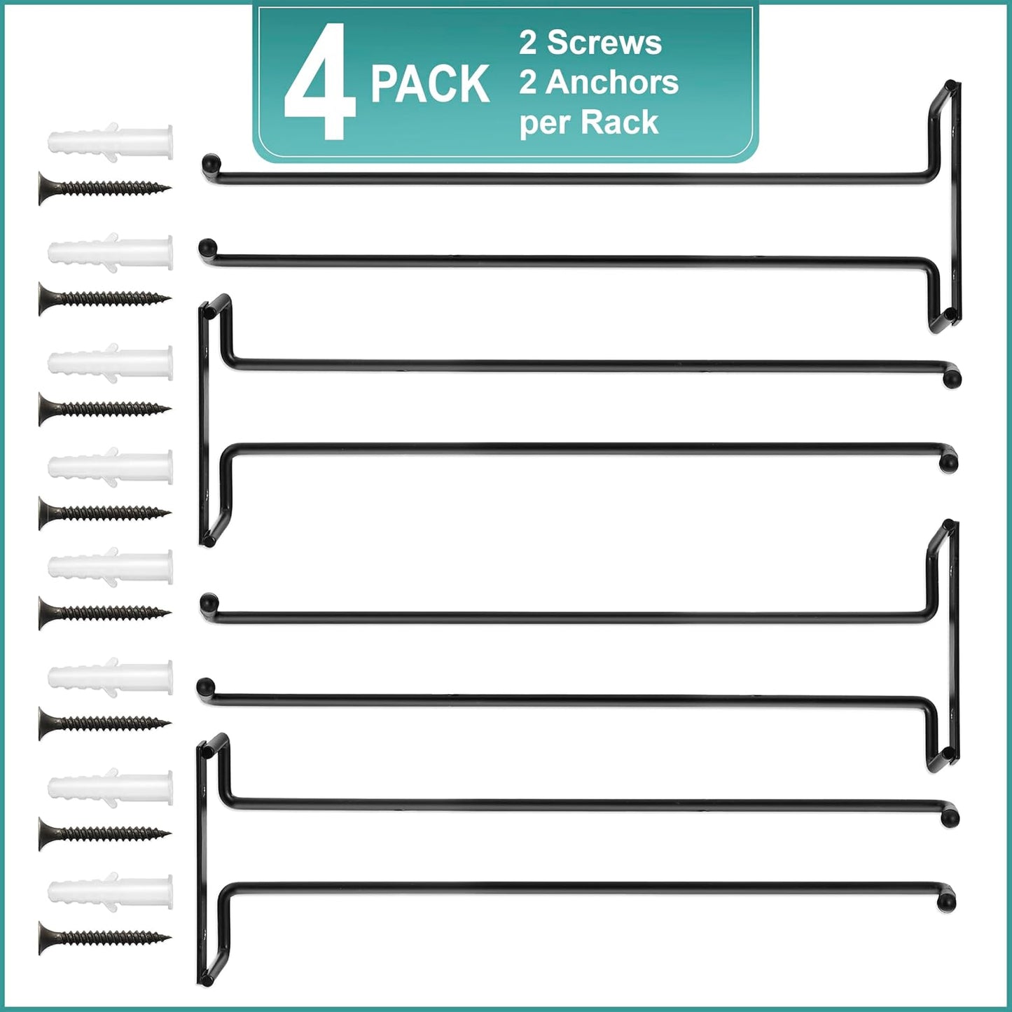 Sorbus Wine Glass Holder - 12 Inch Wall Mounted Wine Glass Rack for Under Cabinet Organization and