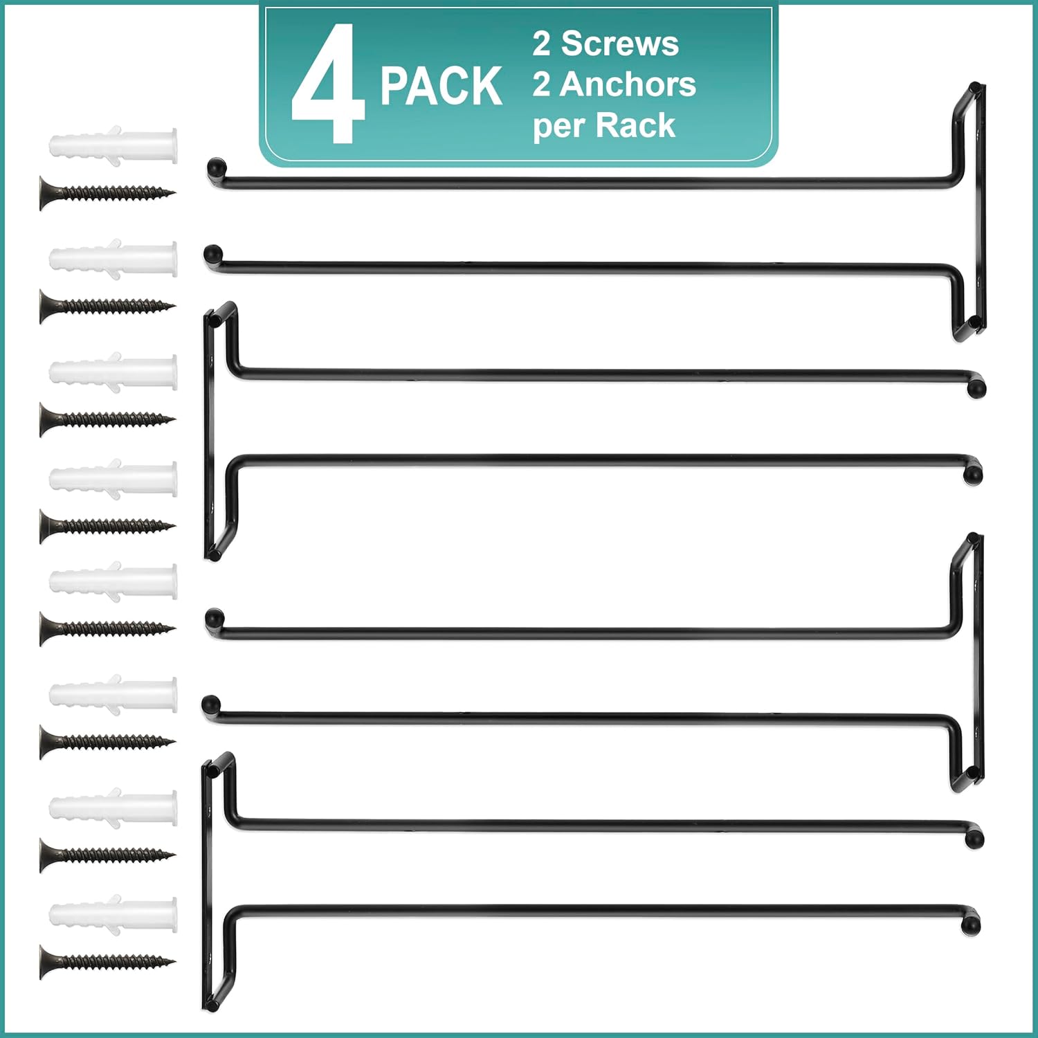Sorbus Wine Glass Holder - 12 Inch Wall Mounted Wine Glass Rack for Under Cabinet Organization and