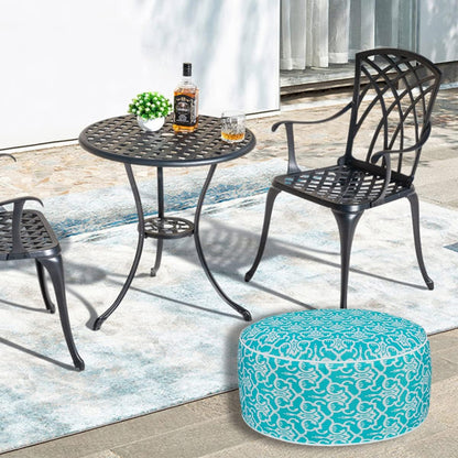 FUNHOME Inflatable Outdoor Ottoman with Air Pump,20"x9" Portable Patio Pouf,Water