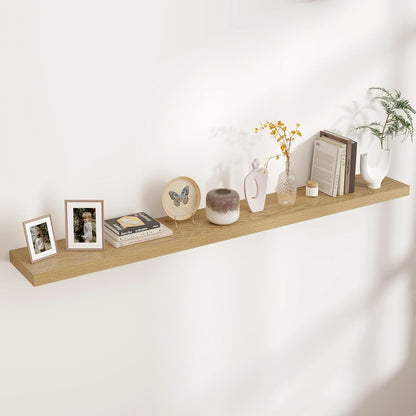 Floating Shelves for Wall, Large Wall Mounted Shelves with Invisible Brackets, Long Wood Floating