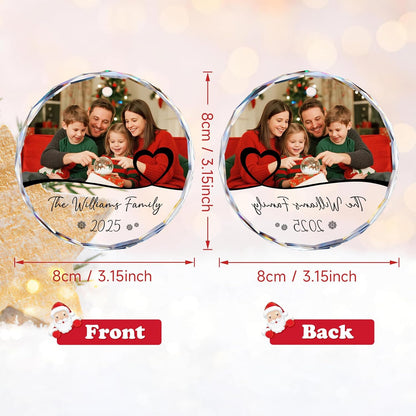 Personalized Family Ornament 2025, Photo Ornaments for Tree Decorations, Wedding Gifts for Couples
