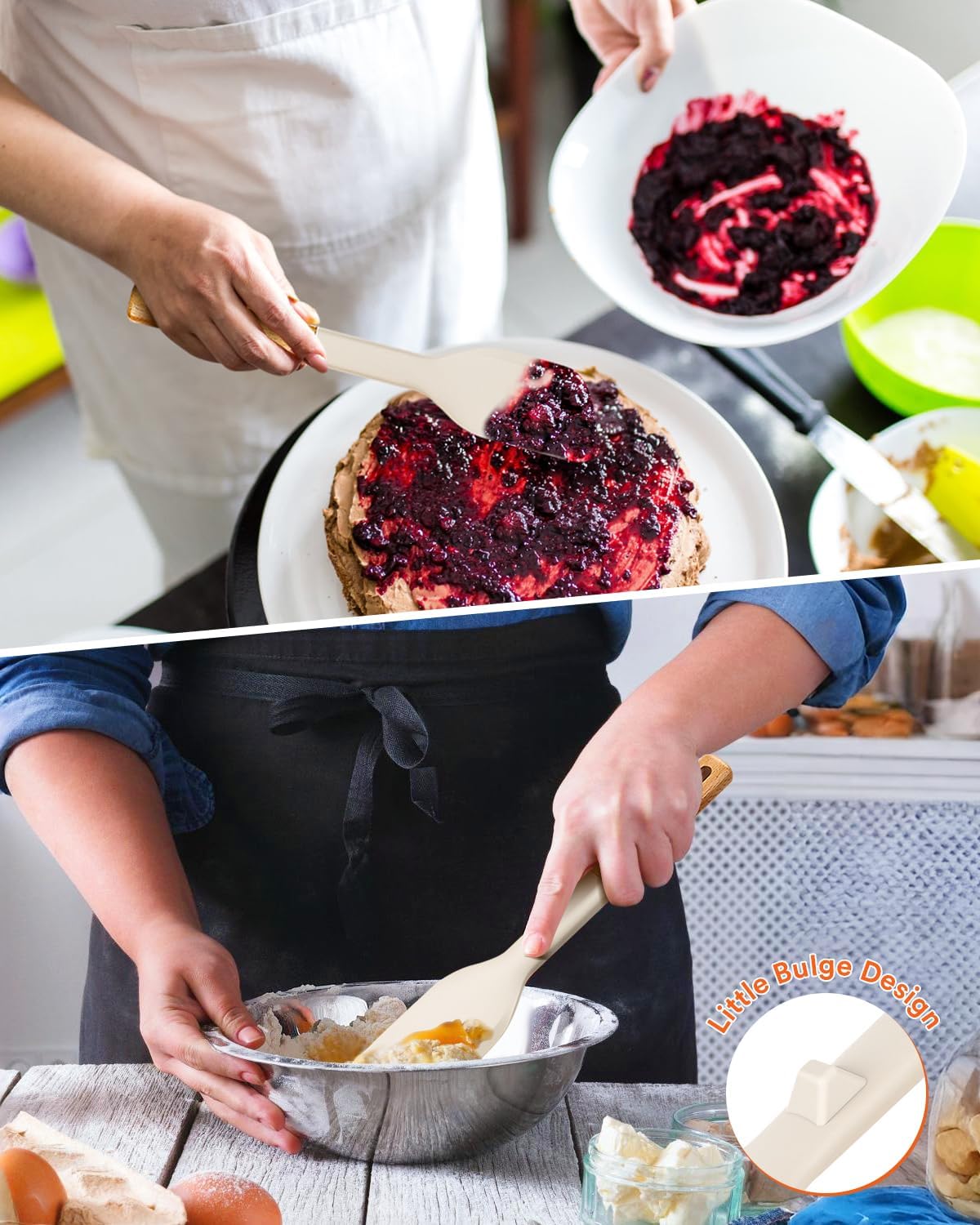 Cooking Spoon and Scraper for Nonstick Cookwares, Great for Cooking and Serving Durable BPA-Free