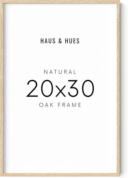 HAUS AND HUES Picture Frame, 20 x 30 inches, Beige Wood, Poster Frame, Natural Finish, Lightweight