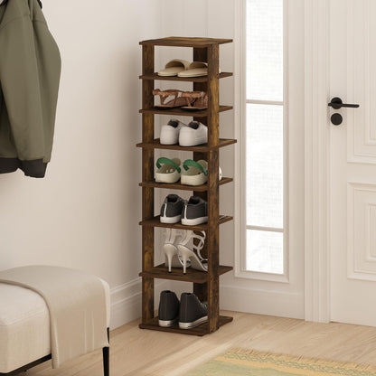 Furinno Compact Vertical Shoe Rack, 8-Tier Narrow Shoe Organizer, Free Standing Shoe Storage, Shoe