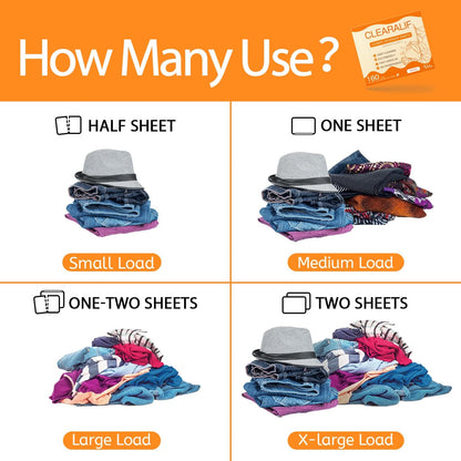 CLEARALIF Laundry Detergent Sheets (320 Loads), Orange,Great For Travel,Apartments, Dorms,CLEARALIF