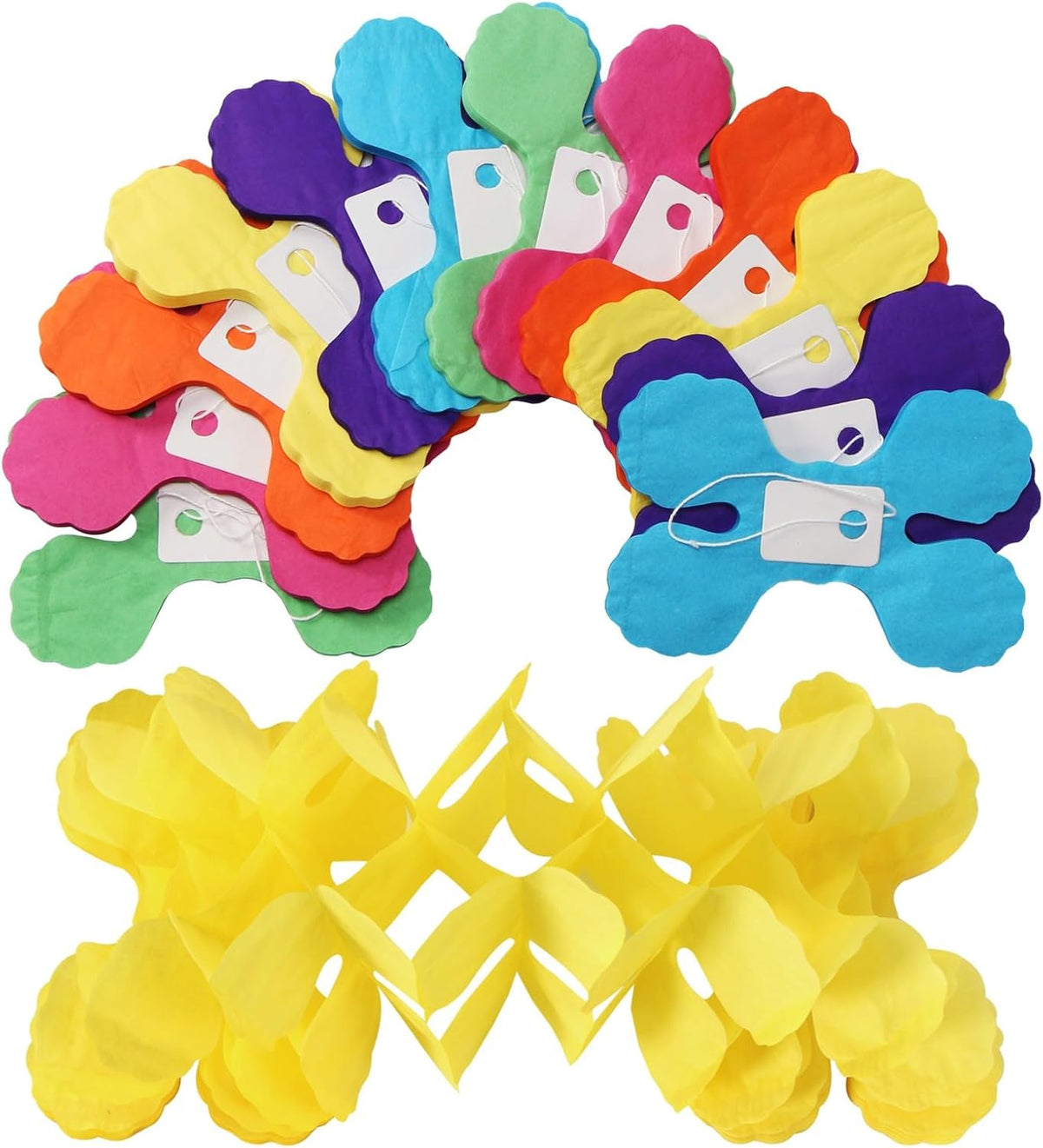 Rainbow Mexican-Theme Party-Decorations Streamers Garland - 157Ft Colorful Birthday Supplies