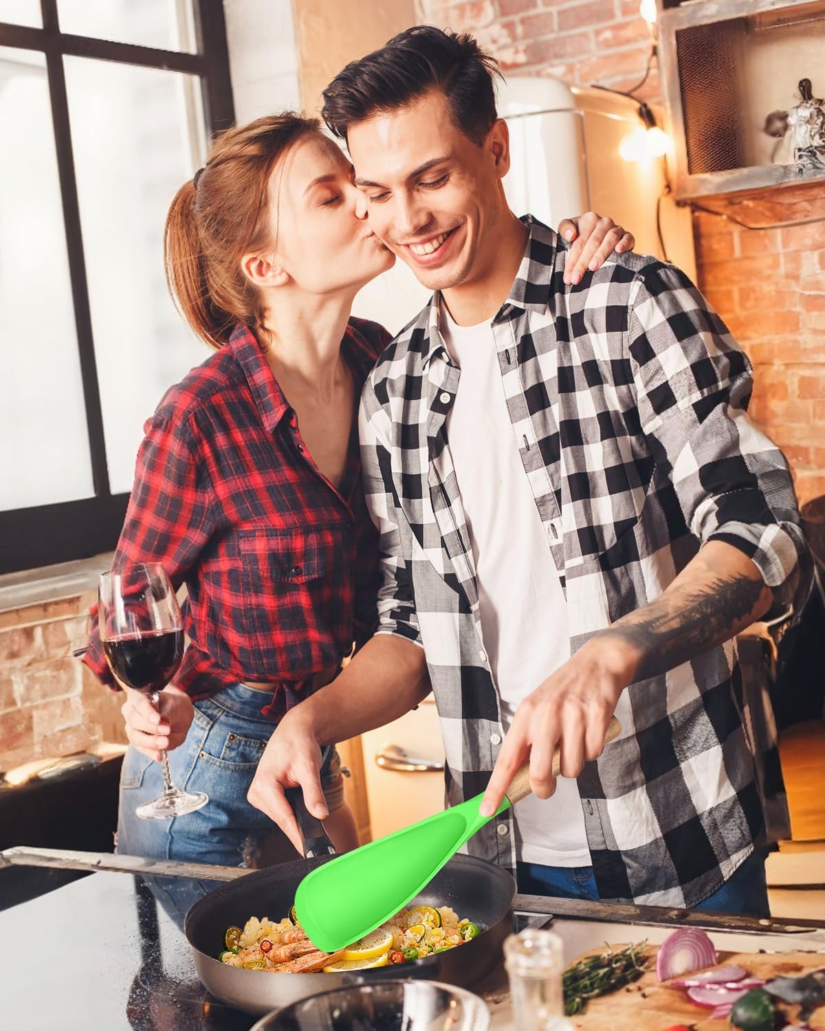 Cooking Spoon for Nonstick Cookwares, Great for Cooking and Serving Sturdy BPA-Free Matte Silicone