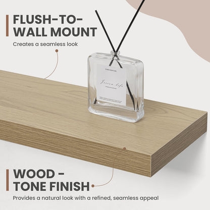 36 Inch Floating Shelves, 8 Inch Deep Floating Shelves for Wall, Hanging Shelf with Invisible