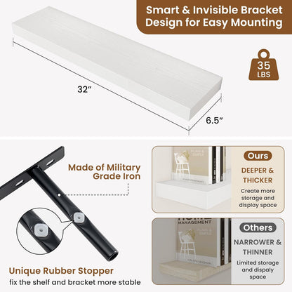fuqing Floating Shelves for Wall, Bathroom Shelf Wall Mounted for Storage, Shelves with Invisible