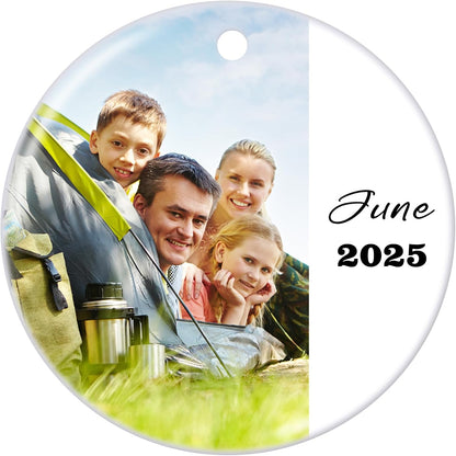 Personalized Christmas Ornaments 2025 Ceramic Custom Photo Text Christmas Ornament Customized Photo