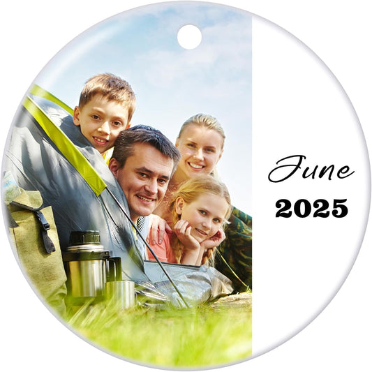 Personalized Christmas Ornaments 2025 Ceramic Custom Photo Text Christmas Ornament Customized Photo