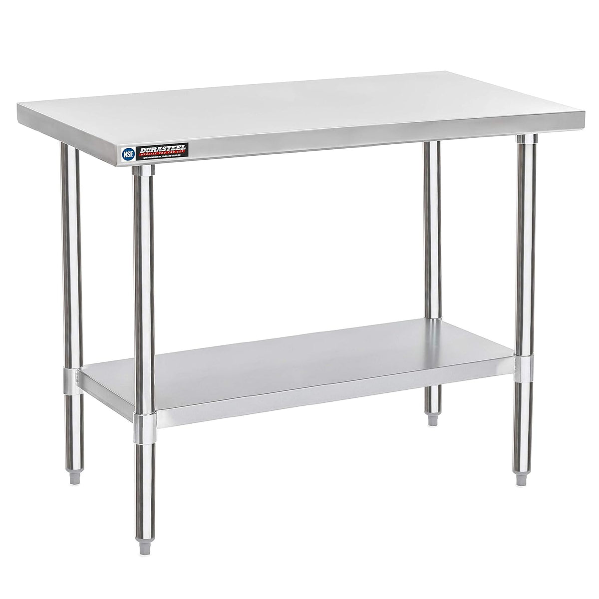 DuraSteel 24x48 Stainless Steel Work Table - NSF Commercial Prep Metal Table - Outdoor Pizza Oven