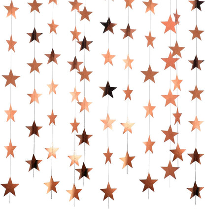 Patelai Glitter Star Garland Banner Decor 130 Feet Star Hanging Bunting Banner Twinkle Backdrop for