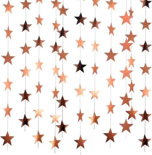 Patelai Glitter Star Garland Banner Decor 130 Feet Star Hanging Bunting Banner Twinkle Backdrop for