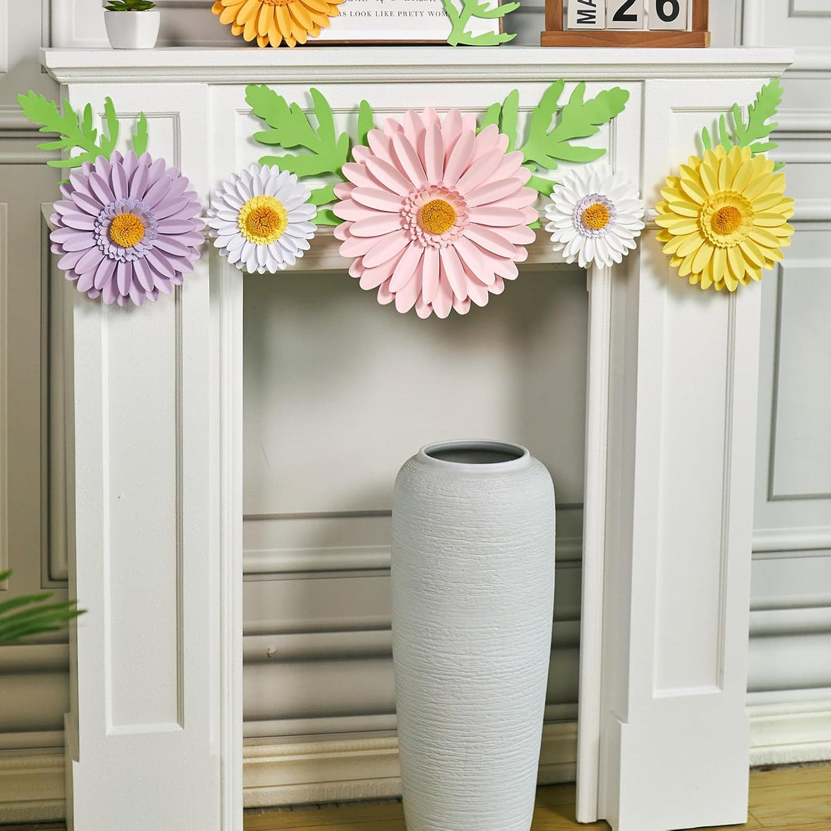 3D Paper Flowers Decorations for Wall, Large Daisy Paper Flowers for Bulletin Board, Wedding, Baby