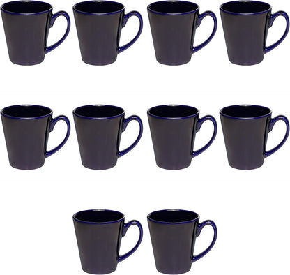 DISCOUNT PROMOS Glossy Ceramic Latte Coffee Mug 12 oz. Set of 10, Bulk Pack - Perfect for Tea