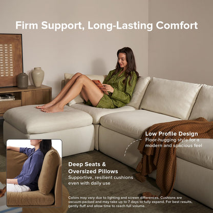 mopio Oversized Modular Sectional Sofa with Fully Removable Covers and Storage, Convertible U