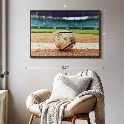 ElephantStock Baseball In Stadium Wall Art - Horizontal Framed Canvas - 1-Piece Living Room Wall