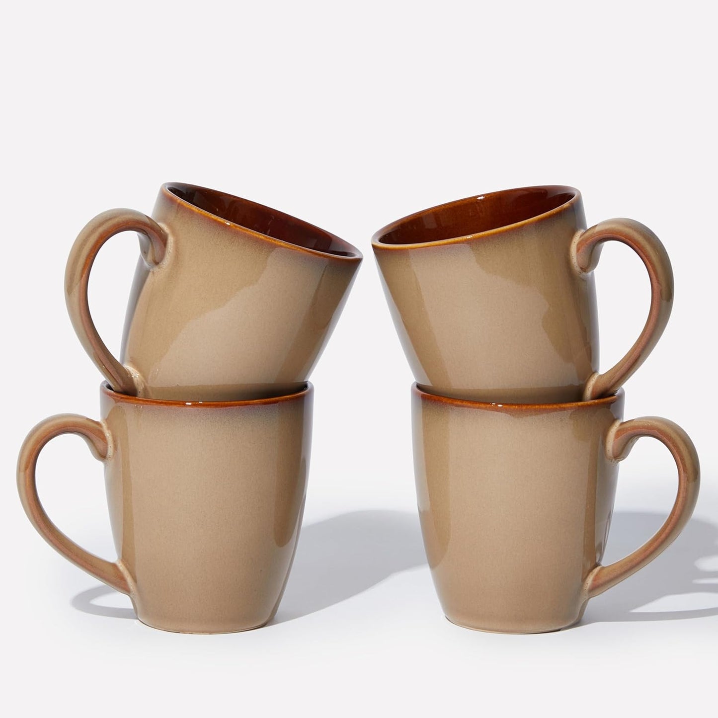 Coffee Mug 16 oz, Ceramic Coffee Mugs Set of 4, Reactive Glaze Mug for Latte/Tea/Cappuccino, Large