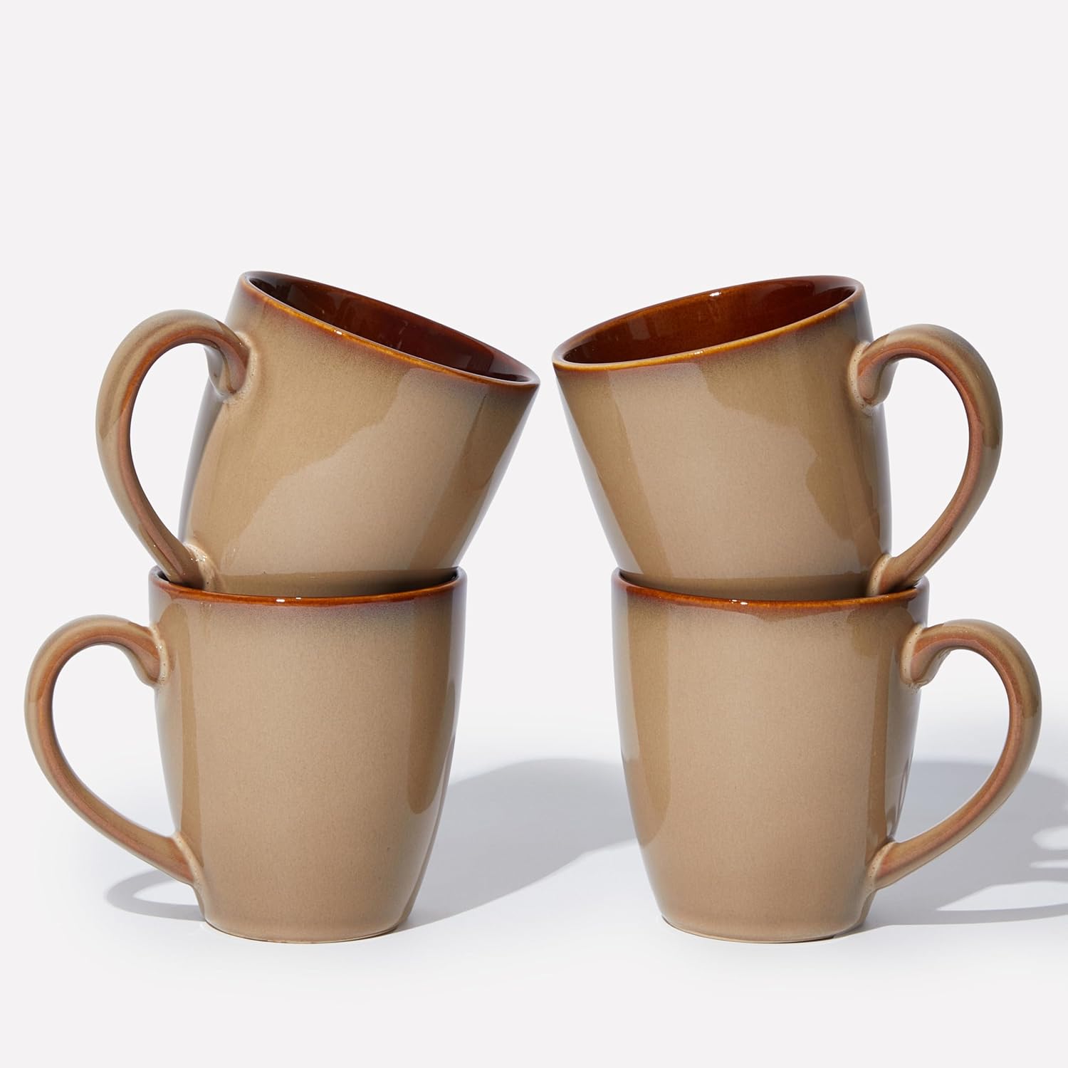 Coffee Mug 16 oz, Ceramic Coffee Mugs Set of 4, Reactive Glaze Mug for Latte/Tea/Cappuccino, Large