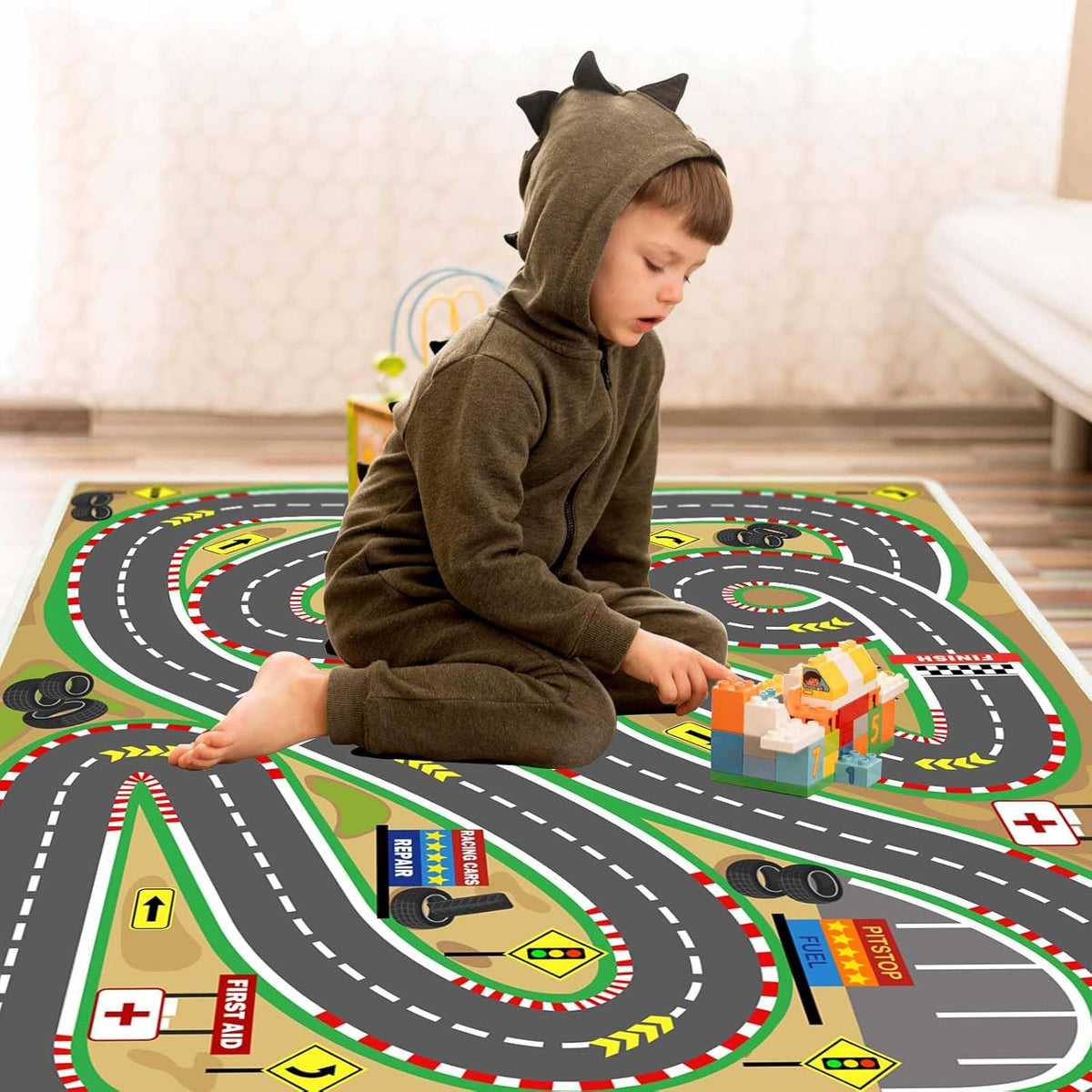 Kids Rug Play mat Playroom Rugs Car Rugs for Kids Toy Cars Race Track for Classroom Rug