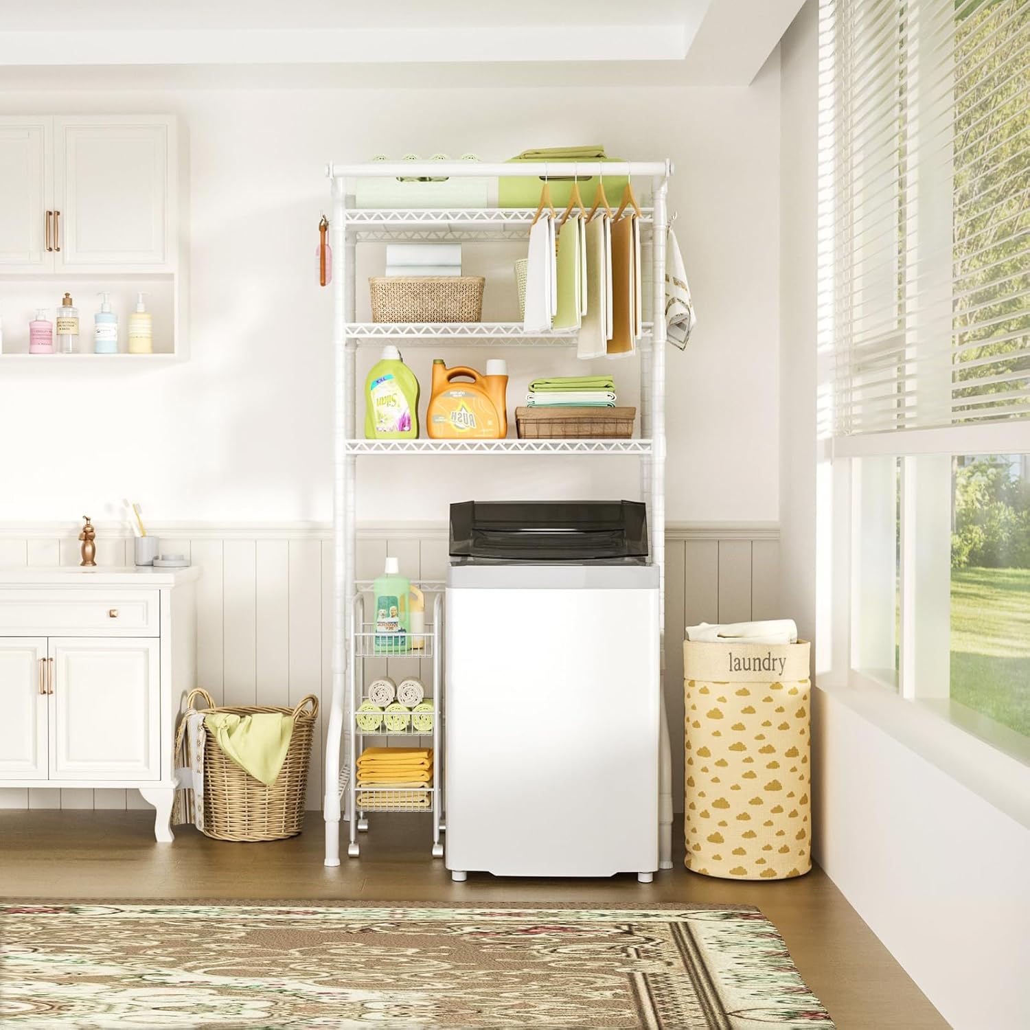Ulif U11 Over Washer and Dryer Shelves, 3 Tiers Laundry Room Storage and Organizer Standing Shelf