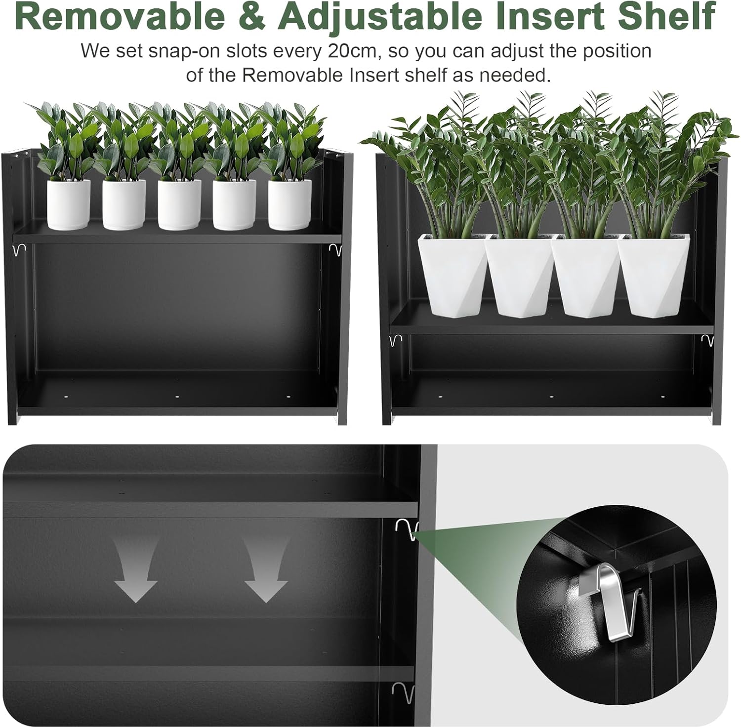 Tall Metal Cube Planter for Outdoor Plants 30" L x 12" W x 24" H, Heavy Duty Steel Large Planter