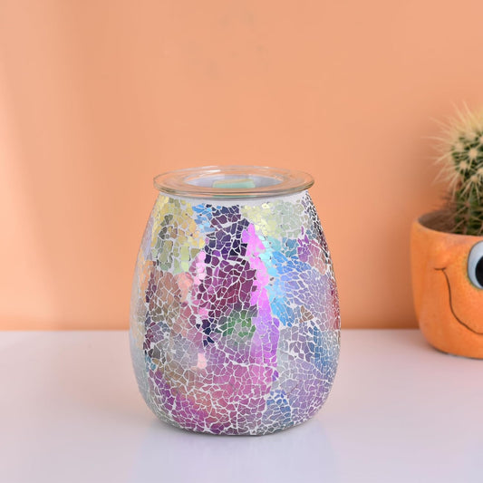 Dicimi Seven Color Mosaic Candle Heater, Glass Wax Melt Heater, Electric Fuel Burner - Incense Wax