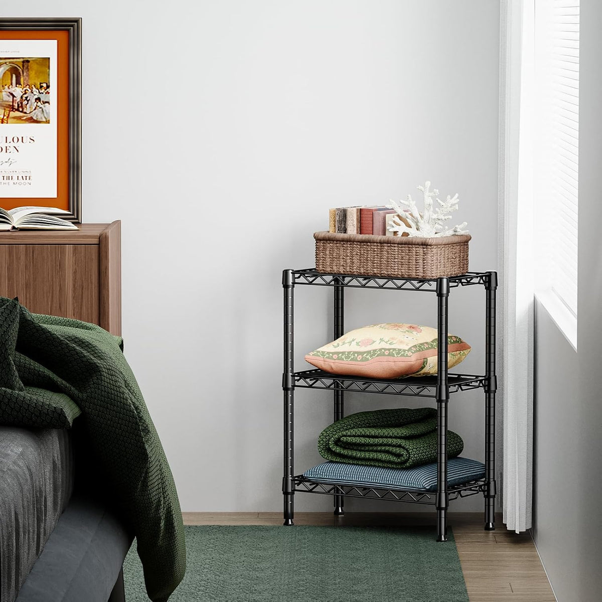 750 lbs 3 Tier Shelf Metal Storage Shelves Wire Rack Closet Organizers with PP Board for Garage