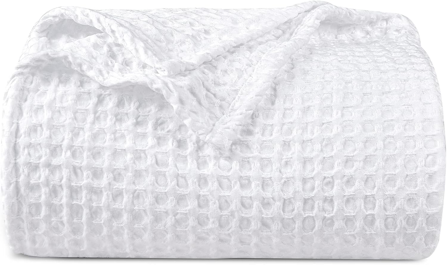 PHF Ultra Soft Waffle Weave Blanket King Size 104"x 90"- Washed Lightweight Breathable Cozy Woven