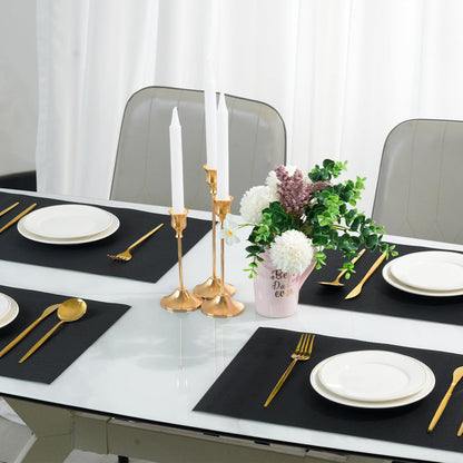 Placemats Set of 6，Non-Slip PVC Weave Table Mats Easy to Clean，Heat Resistant Place Mats for