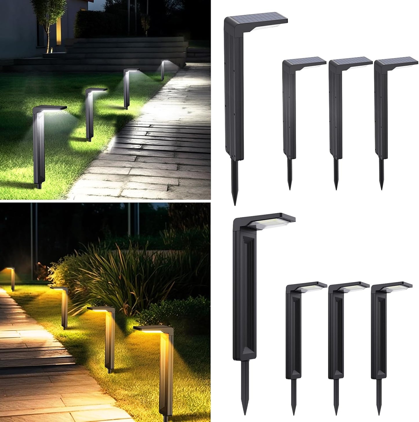 Sunvivo Solar Path Lights,2 Modes(Cold White or Warm White),Bright Solar Path Light Outdoor