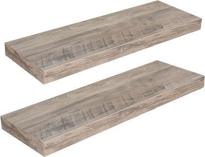 HOOBRO Floating Shelves, Wall Shelf Set of 2, 23.6 Inch Hanging Shelf with Invisible Brackets, for