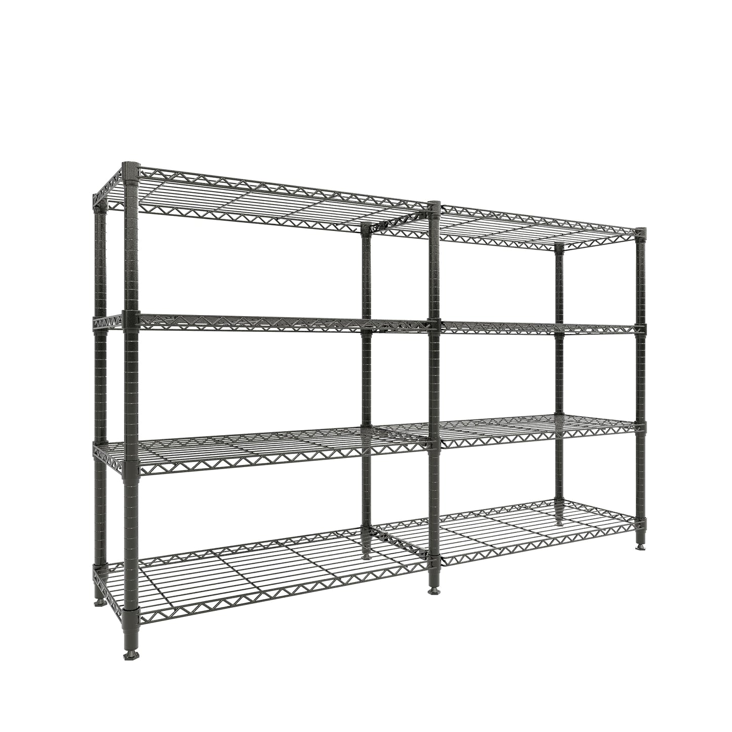4-Tier Metal Storage Shelves, 60"W Heavy Duty Garage Shelving Unit 1060LBS Capacity, Adjustable