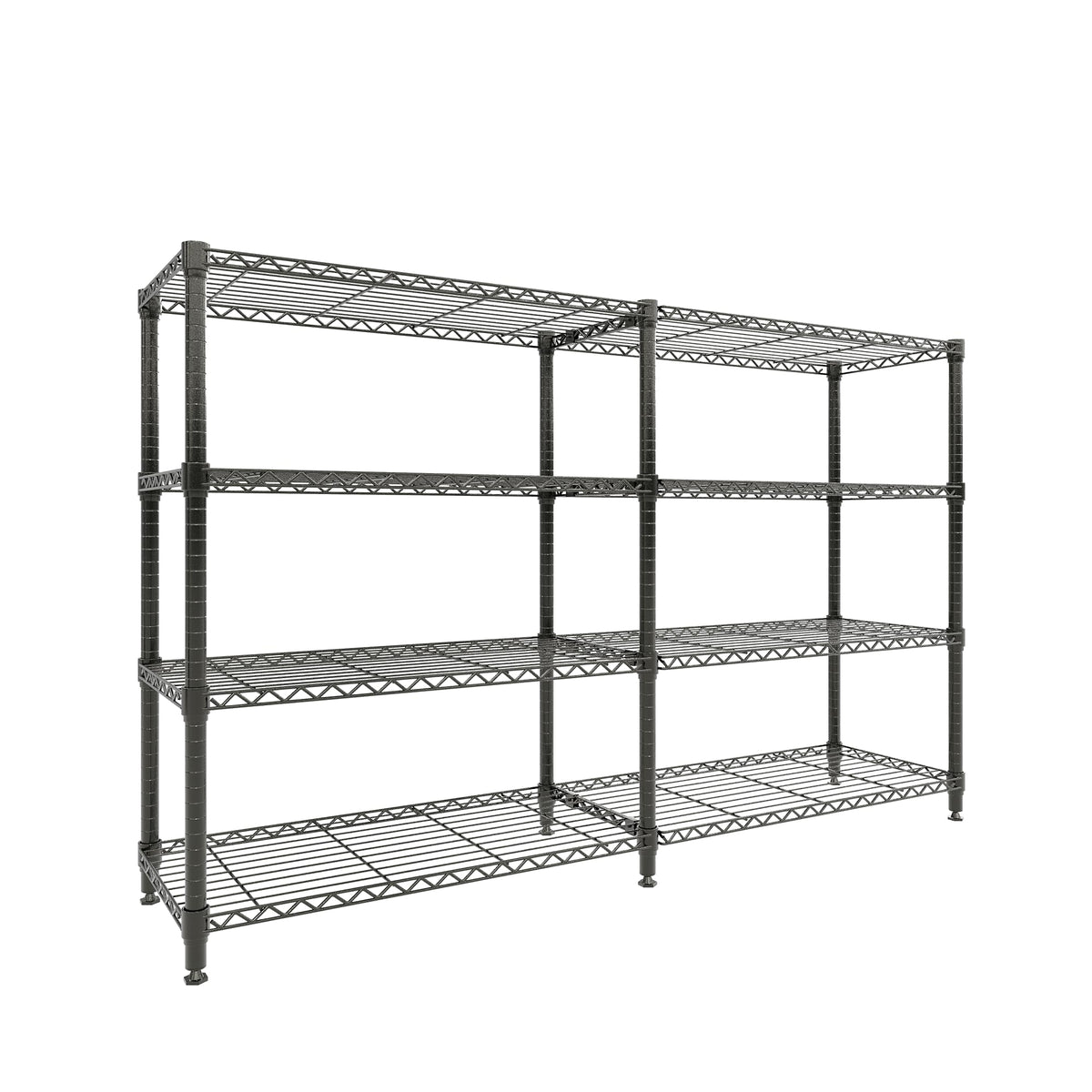 4-Tier Metal Storage Shelves, 60"W Heavy Duty Garage Shelving Unit 1060LBS Capacity, Adjustable